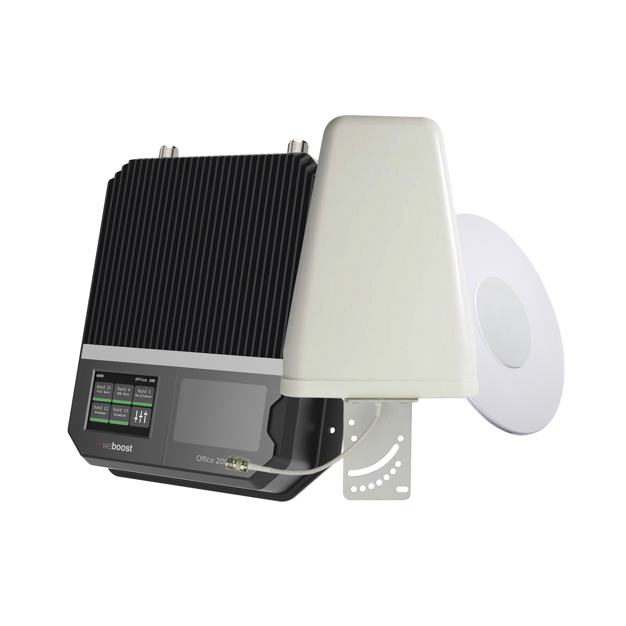 535-047 KIT Amplificador de señal celular 4G LTE, 3G y VOZ con antena direccional. Especial para cubrir áreas de hasta 4300 Metros Cuadrados por ser de grado comercial e industrial. Soporta múltiples operadores, tecnologías y usuarios.