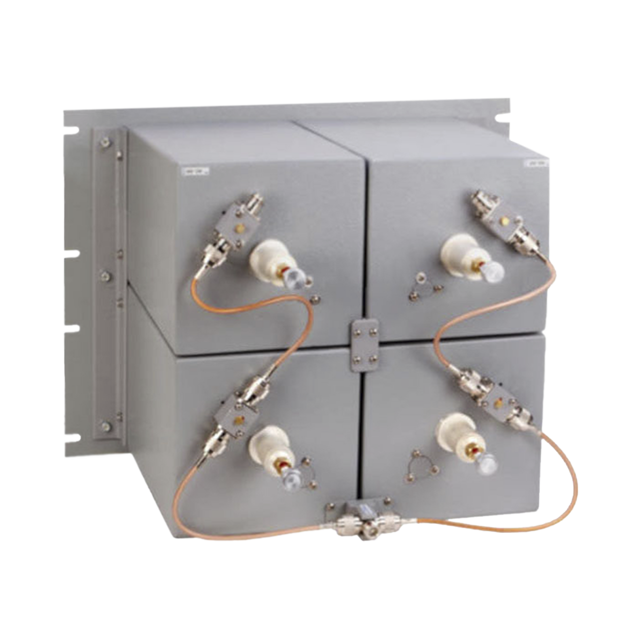 65674/SNC Duplexer UHF, 440-512 MHz, 4 Cavidades de 7 in por Lado, 2.0 MHz (Min.) Separación Tx-Rx, 200 Watt, N Hembras.