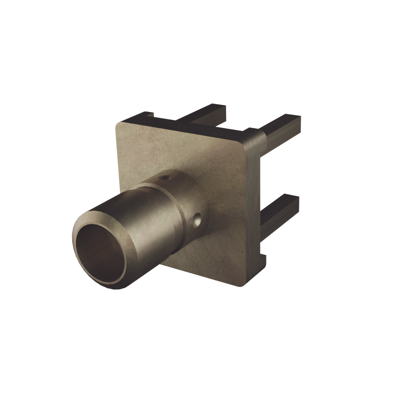 RSB-250-1 Conector Mini SMB Hembra (PIN Macho) 75 Ohm, Montaje Vertical para PCB, Oro/ Oro/ Teflón.