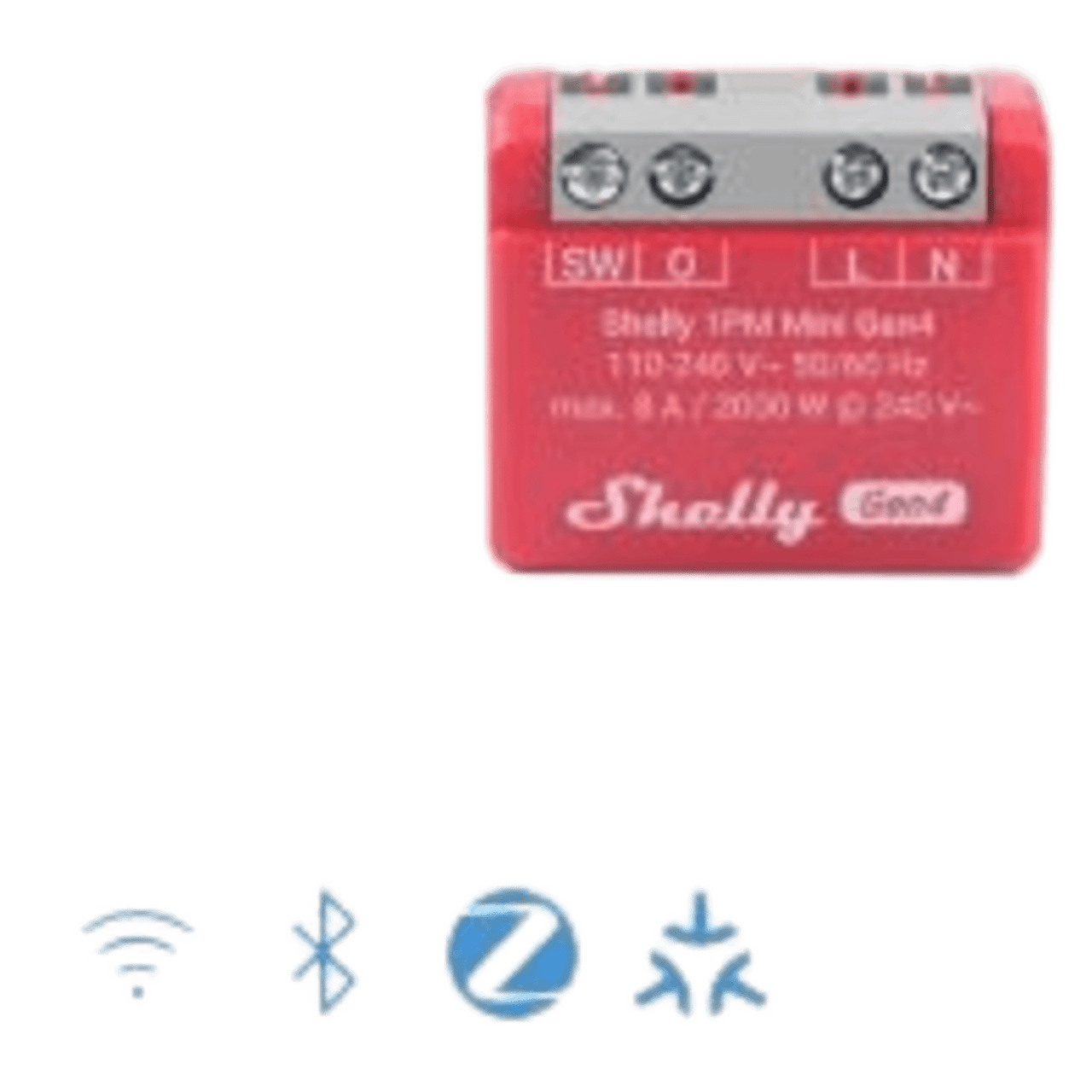 SHELLY1PMMINIGEN4 Mini Interruptor inteligente Wi-Fi 2.4 / medición de consumo, /1 canal 8A 110-240 / compatible con asistentes de voz