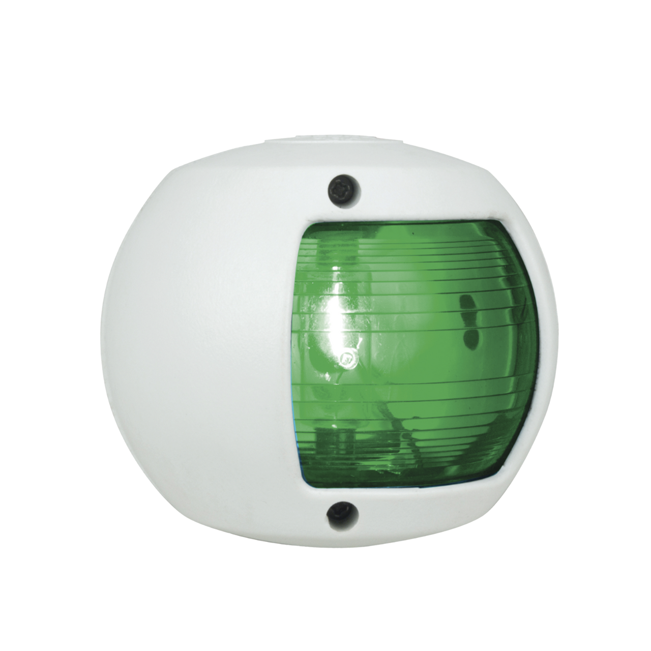 0170-WSD-12V Luz lateral de Navegación en Color Verde con Carcasa Blanca para Embarcaciones a Vela o a Motor de Menos de 20 Metros