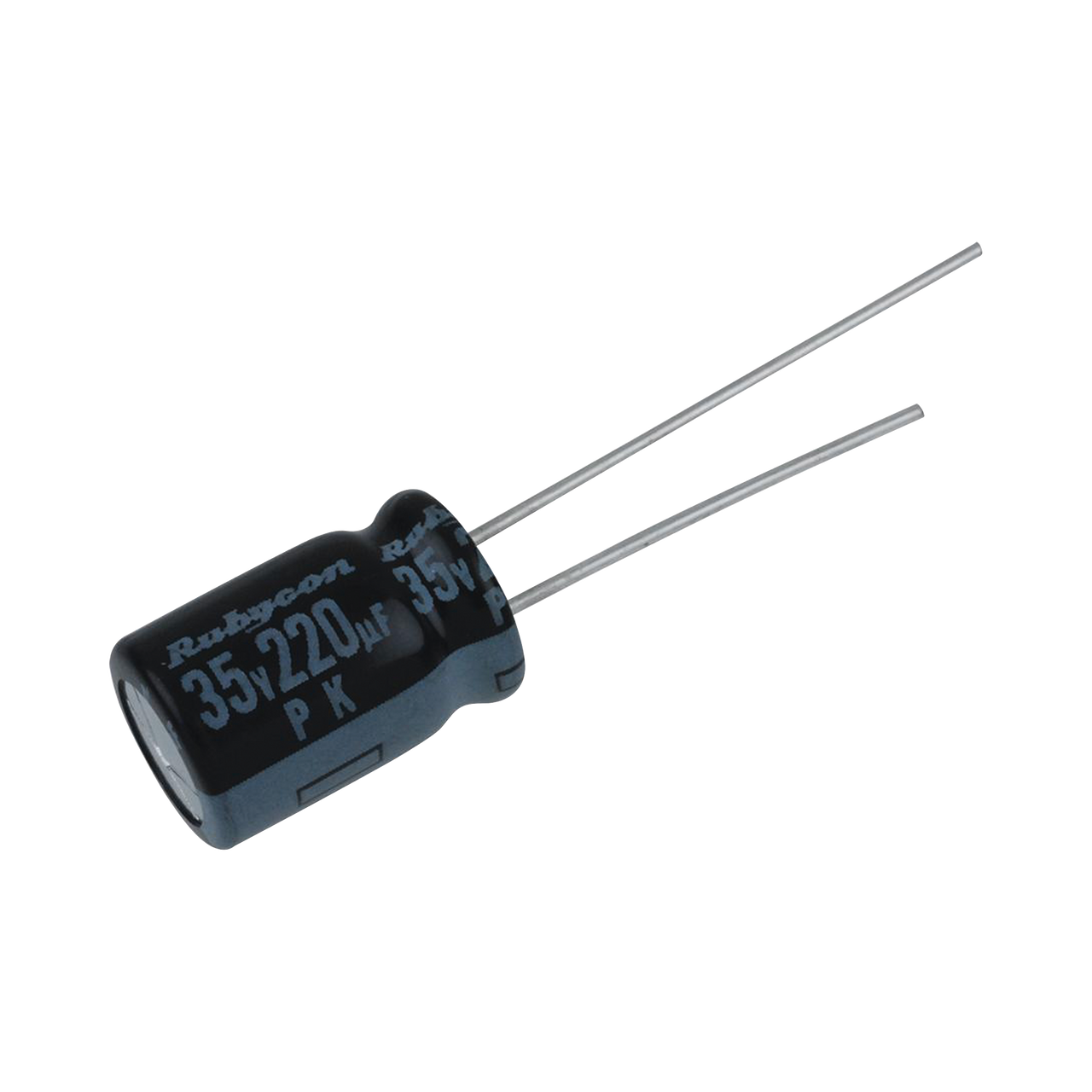 0220M0035V Capacitor Electrolítico Radial en Aluminio de 220 µFd, 35 Vcc, 105 °C, 10 x 12.5 mm.