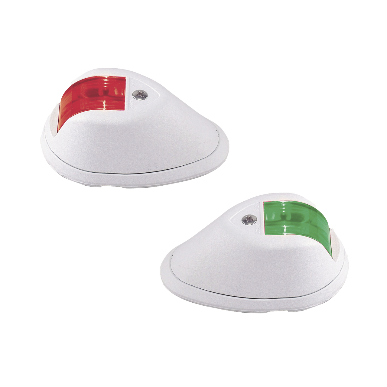 0254-W00-DP1 Set de Luces de Navegación Verticales Rojo / Verde con Carcasa en Color Blanco para Embarcaciones a Motor de Menos de 20 Metros