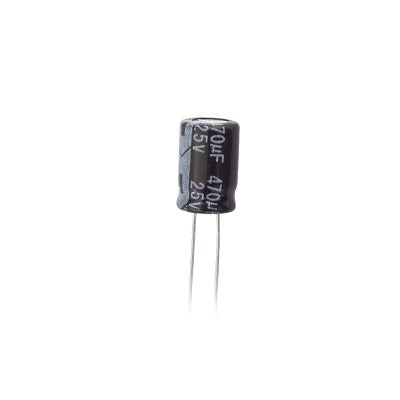 0470M0025V Capacitor Electrolítico de Aluminio, Radial de 470 µFd, 25 Vcc, 105 °C, 8  x 15 mm.