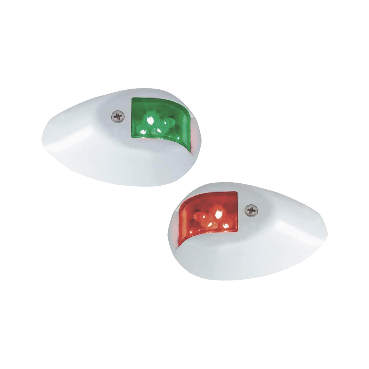 0602-DP1-WHT Set de Luces de Navegación Verticales Rojo / Verde con Carcasa en Color Blanco para Embarcaciones a Motor de Menos de 20 Metros