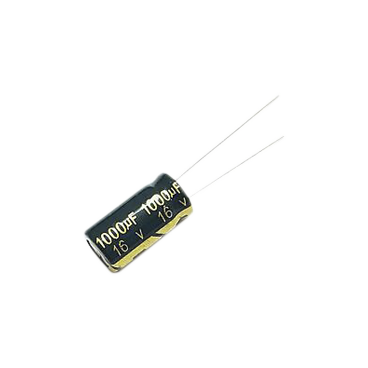 1000M0016V Capacitor Electrolítico de Aluminio, Radial de 1000 µFd, 16 Vcc, 105 °C, 10 x 15 mm.