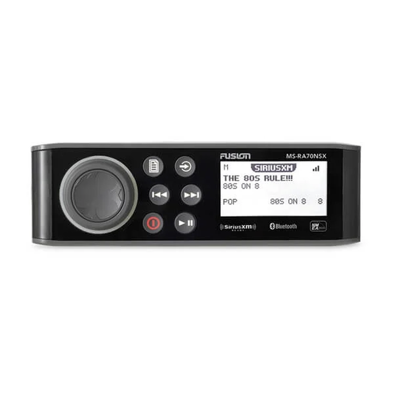 10-01516-30 Sistema de Audio Marino MS-RA70 / Pantalla LCD Monocroma 2.6 / Tecnología Multi-Zone?? 2 Zonas / Potencia Pico 200 W / Bluetooth® y ANT® / Compatible con SiriusXM y DAB+ / IPX7 / USB para Actualizaciones
