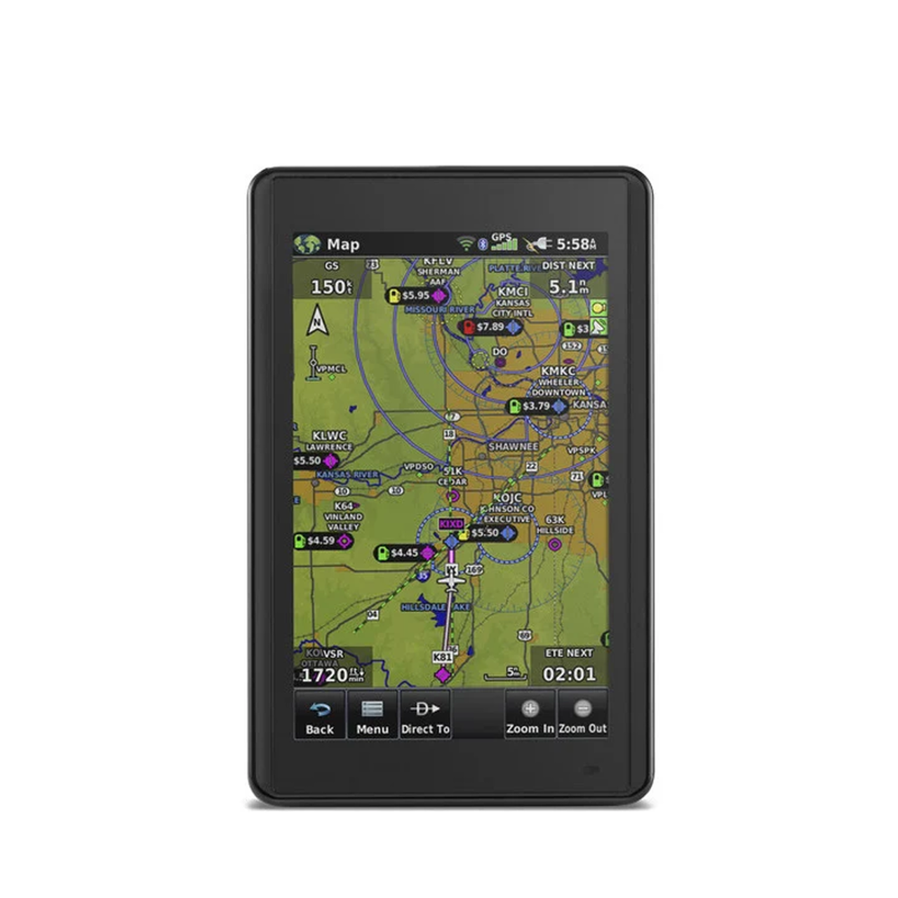 10-01518-00 Navegador portátil aera 660, muestra información de trafico aéreo y una excelente visualización por medio de su  pantalla con visión 3D  touch screen.
