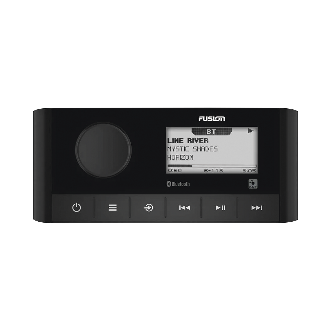 10-02405-00 Sistema de Audio Marino / Pantalla LCD 2.3 / Bluetooth y ANT / 180 W Pico / 22 W RMS x 4 / 2 Zonas Multi-Zone / IPX6 e IPX7 / Compatible con AM, FM, DAB+, AUX / Actualizaciones Inalámbricas