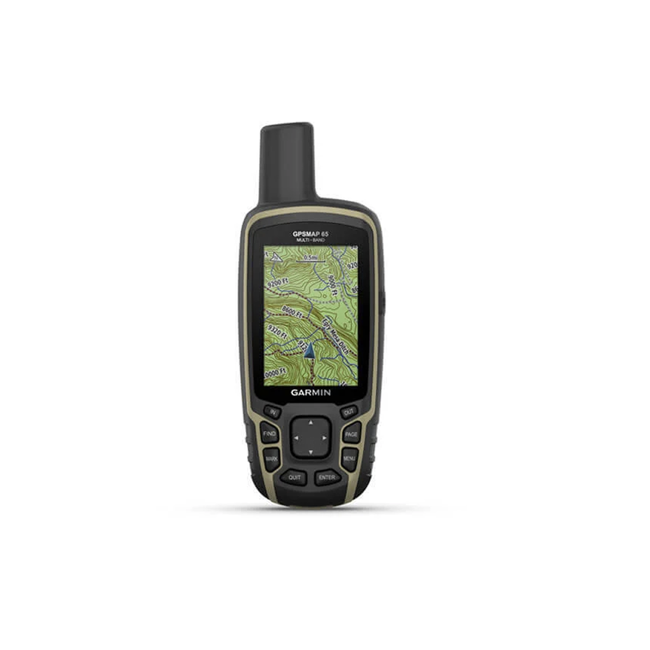 10-02451-00 GPS portátil GPSMAP 65 con pantalla a color, almacenamiento interno de hasta 5,000 puntos, memoria interna de 16 GB, resistente al agua IPX7.