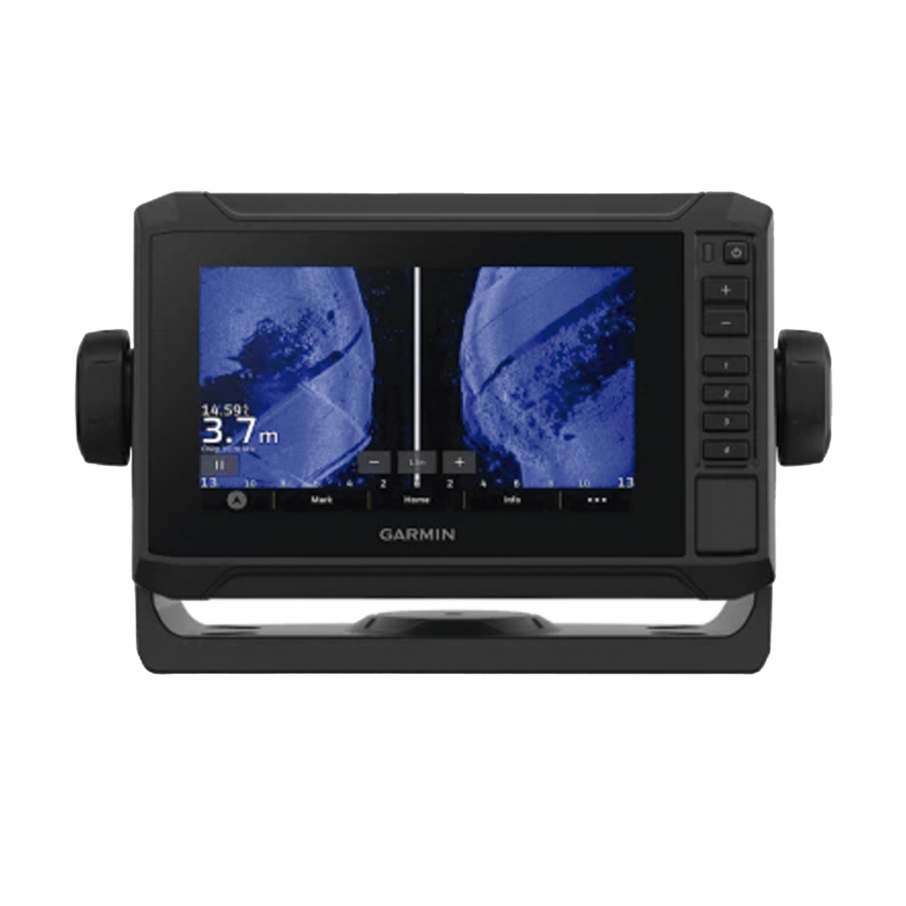 10-02679-01 ECHOMAP UHD2 62sv con mapa base precargado, sonda SIDEVÜ, CLEARVÜ Y CHIRP tradicional, puerto de conexión a NMEA 2000. Incluye transductor GT54UHD-TM,