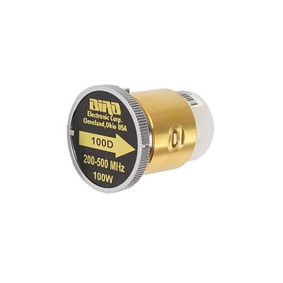 100D Elemento de 100 Watt en Línea 7/8 para Wattmetro BIRD 43 en Rango de Frecuencia de 200 a 500 MHz.