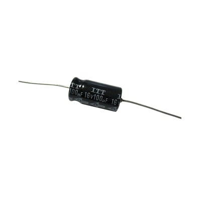 100MF16V Capacitor Electrolitico de 100 mF a 16 Vcc.