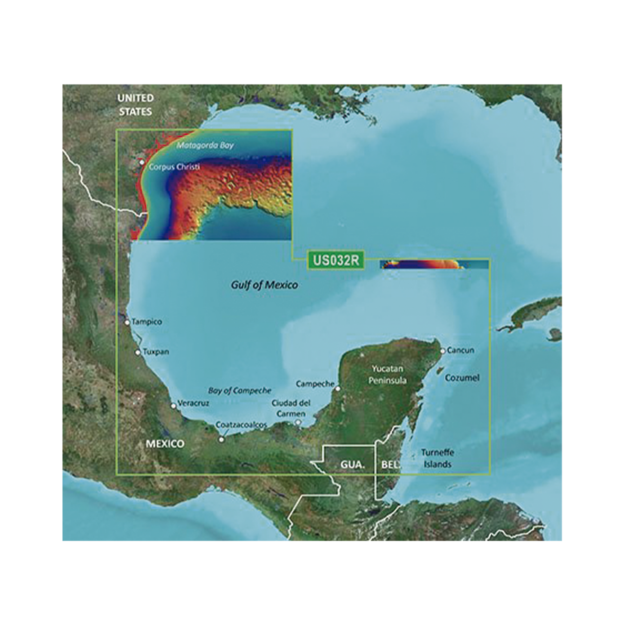 10-C0733-00 Mapa VUS032R Sur del Golfo de México.