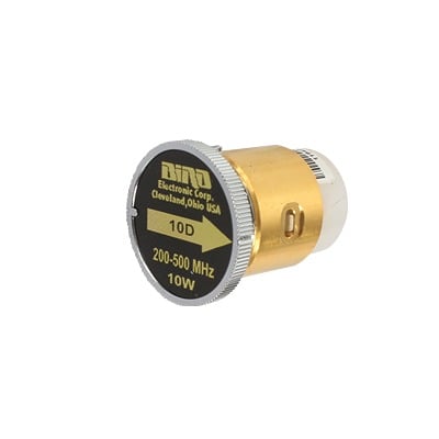 10D Elemento de 10 Watt en linea 7/8 para Wattmetro BIRD 43 en Rango de Frecuencia de 200 a 500 MHz.