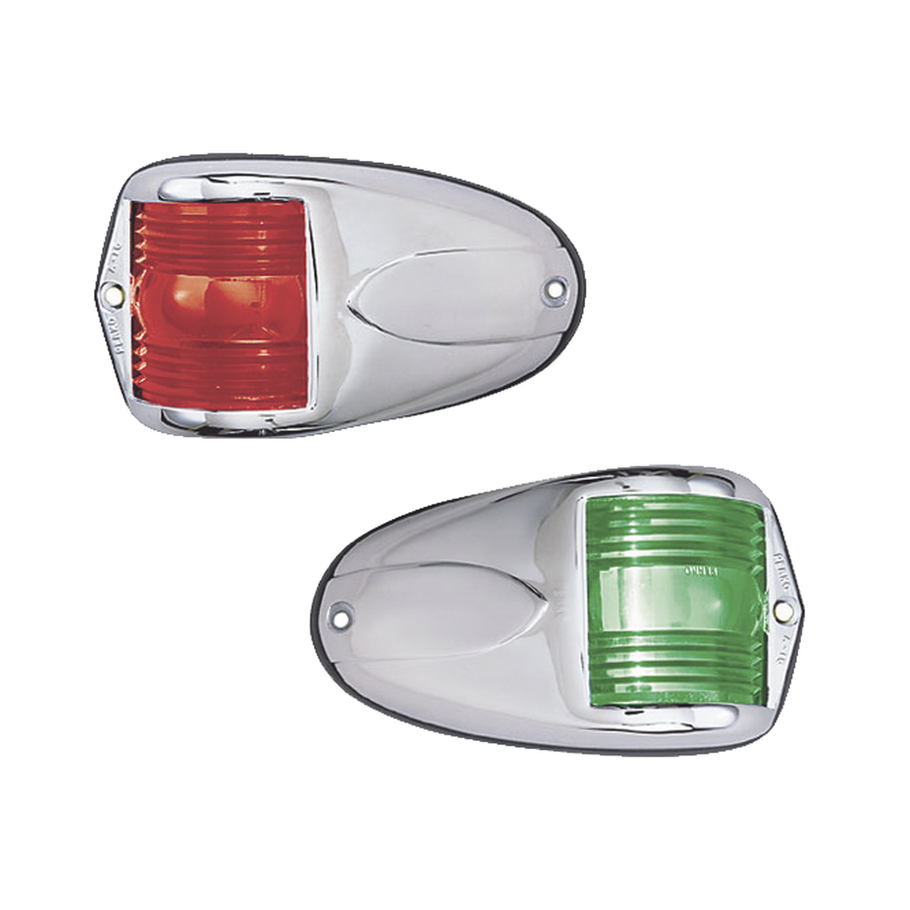 1264-DP0-CHR Set de Luces Laterales de Montaje Horizontal con Carcasa de Acero para Embarcaciones a Motor de Menos de 12 Metros