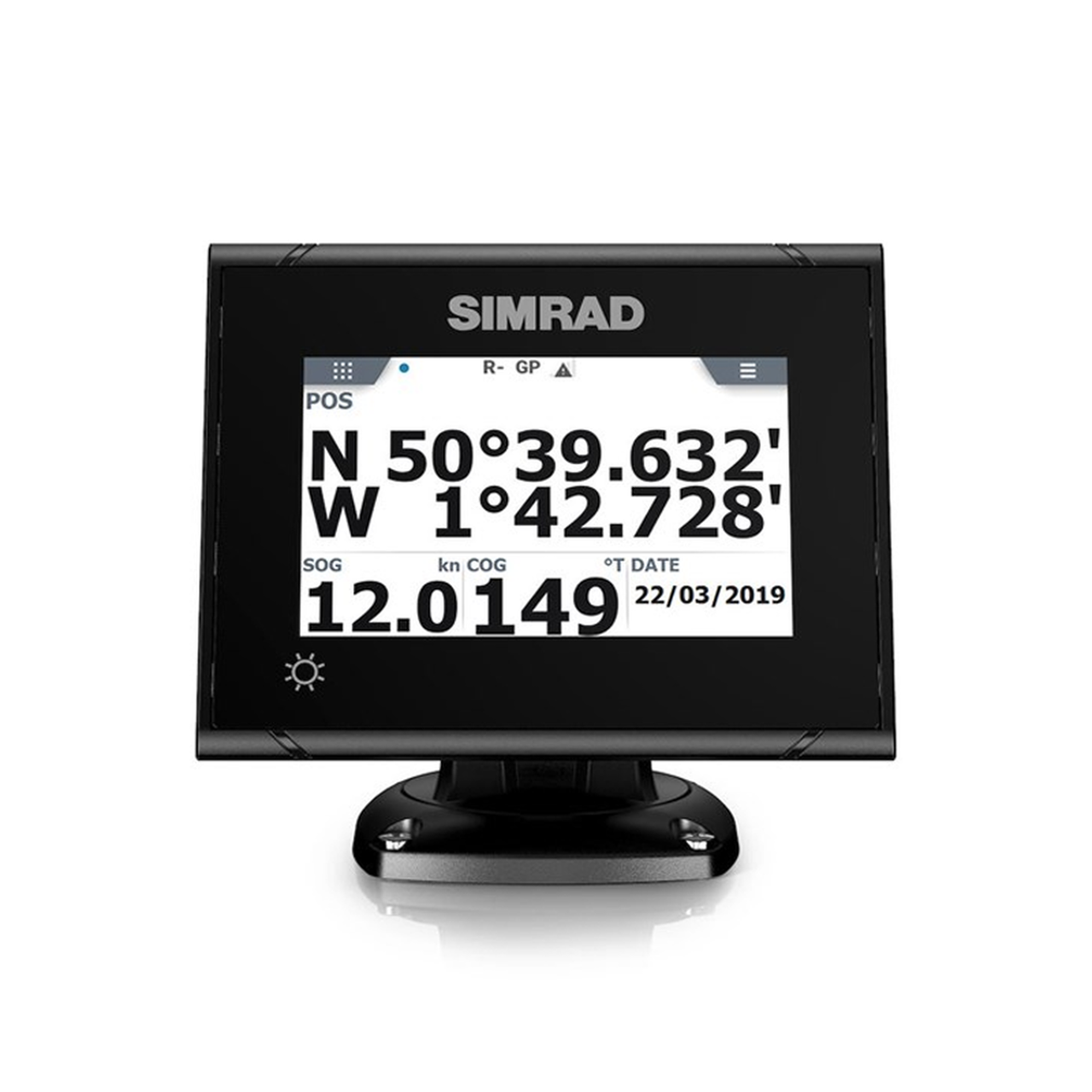 000-14129-001 Sistema GPS Simrad P2005 con Antena GS70 / Pantalla Táctil a Color 5 Pulgadas / GPS + GLONASS / Navegador y Brújula GPS / Compatible con Radar, ECDIS y Autopiloto / Conexión Directa con Antena / Escalable con MX Junction Box
