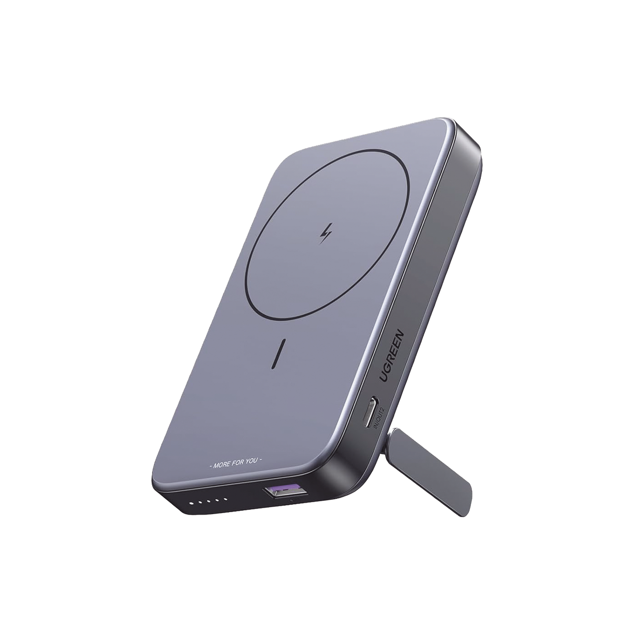 15086B Power Bank MagSafe de 10000mAh NEXODE | 20W | 1 USB-C | 1 USB-A | Carga Rápida bidireccional | Soporta modo Standby | Soporte Plegable |  Ultra Delgado | Ultra ligero | Compatible con iPhone 15/14/13/12 | Color Gris.