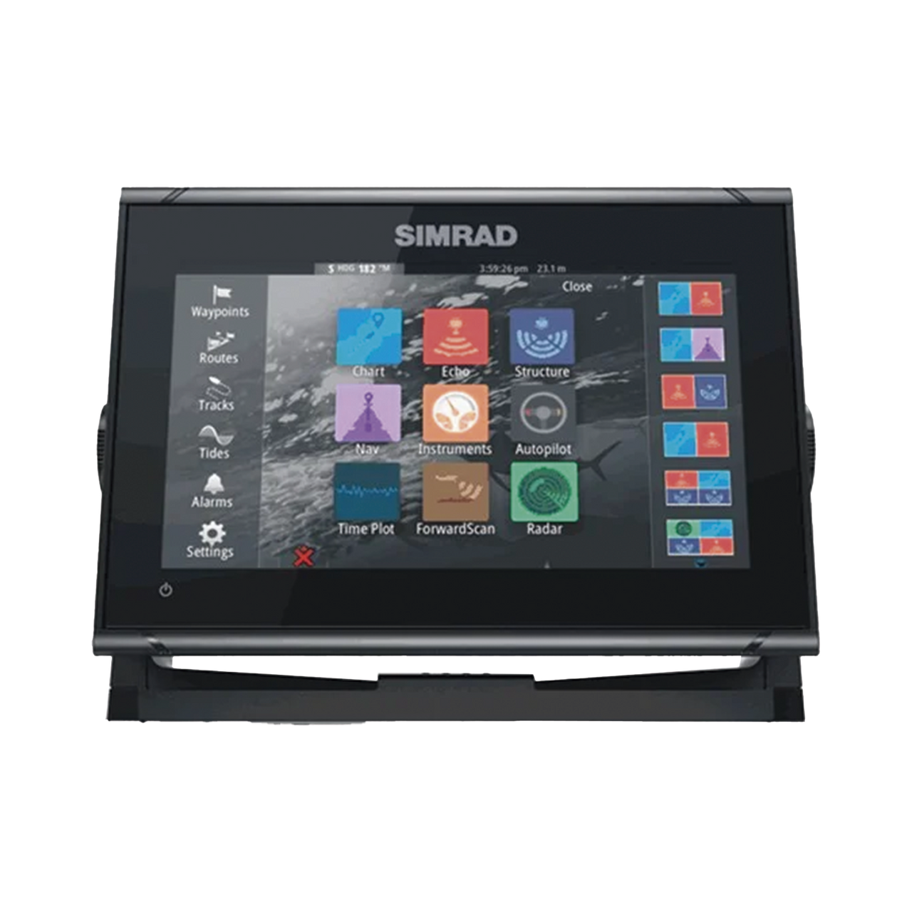 000-16293-001 Display Multifuncional Simrad GO Series 9?? / Pantalla Táctil Multi-touch / GPS Integrado / Ecosonda / Wi-Fi / Interfaz NMEA 2000 y Radar / Transductor 83/200 / Compatible con C-MAP Discover