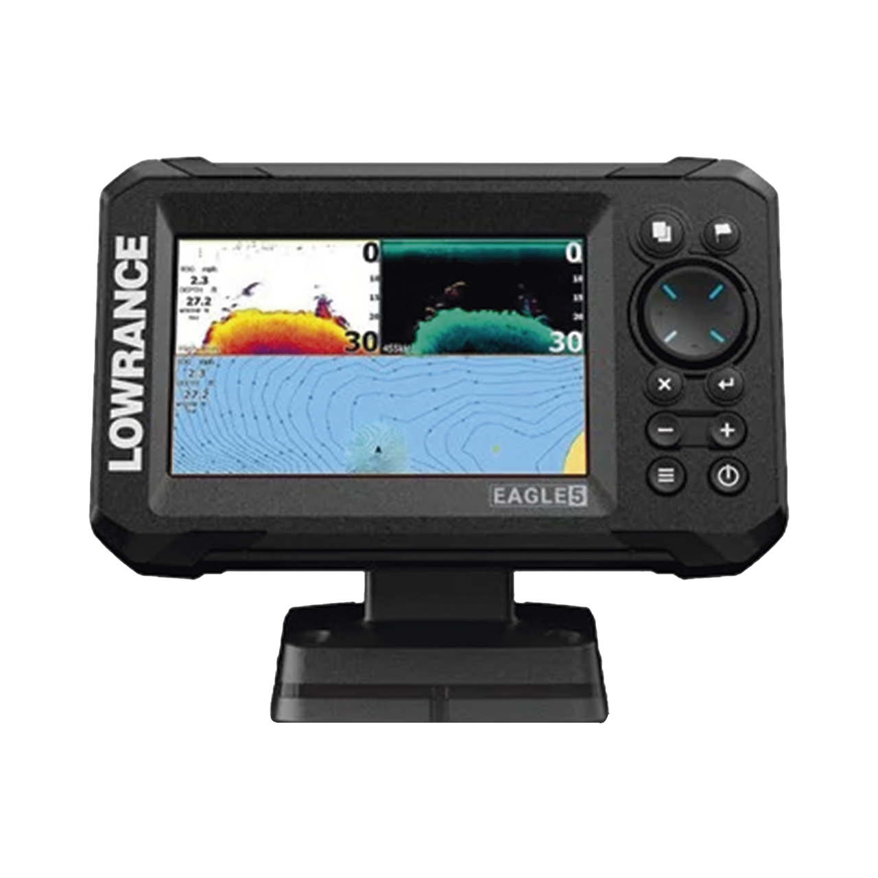 000-16310-001 Eagle-5 ecosonda en pantalla horizontal IPS de 5 pulgadas, incluye transductor skimmer 50/200 kHz