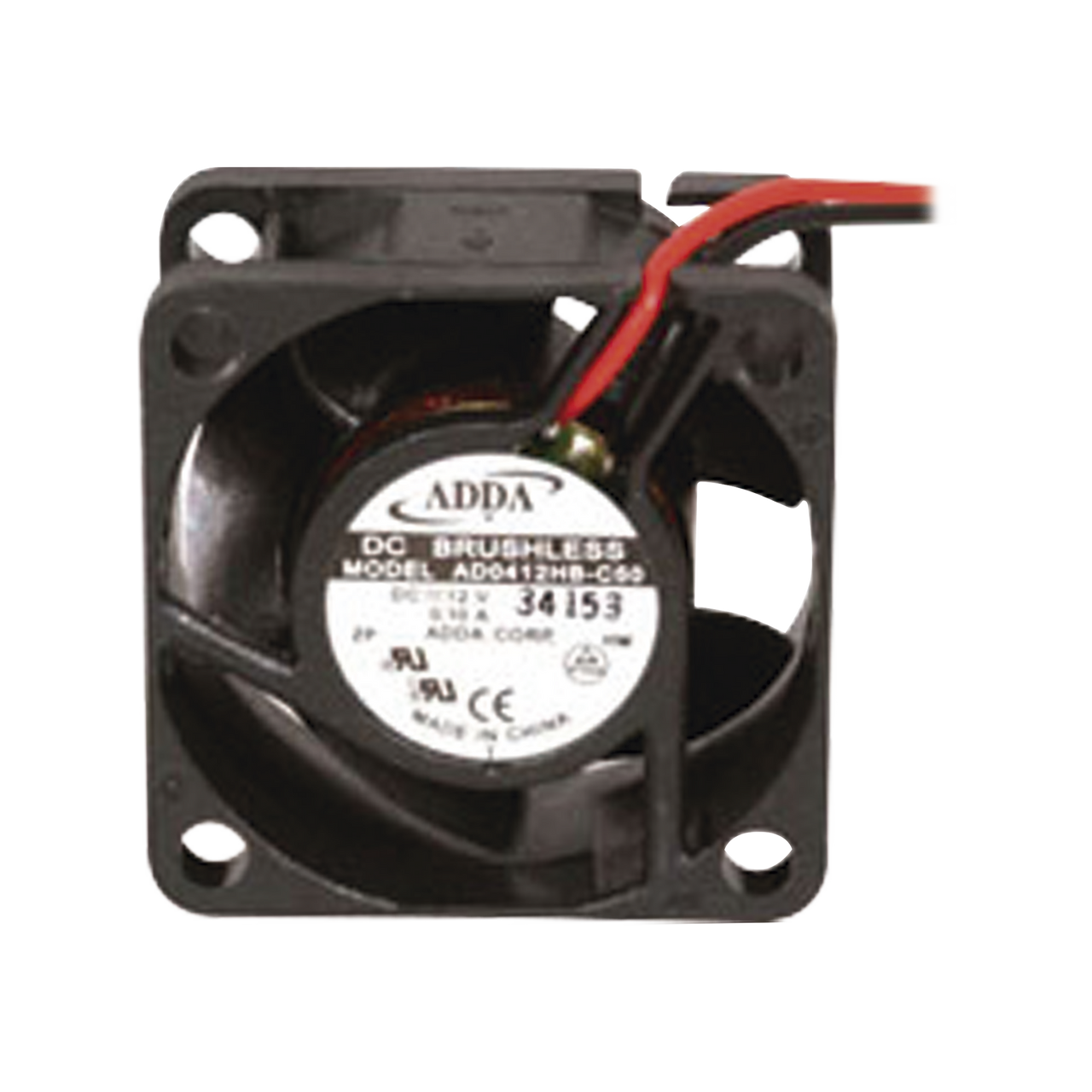 1928118 Ventilador Axial, sin Escobillas de 40 X 40 X 20 mm, Rodamiento de Baleros, Cables de 30 cm, 12 Vcc, 100 mA, 8.8 CFM.