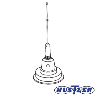 1C-100W Antena Móvil en Color Blanco para Rango de Frecuencia de Banda Civil (CB) 26.960 - 27.400 MHz.