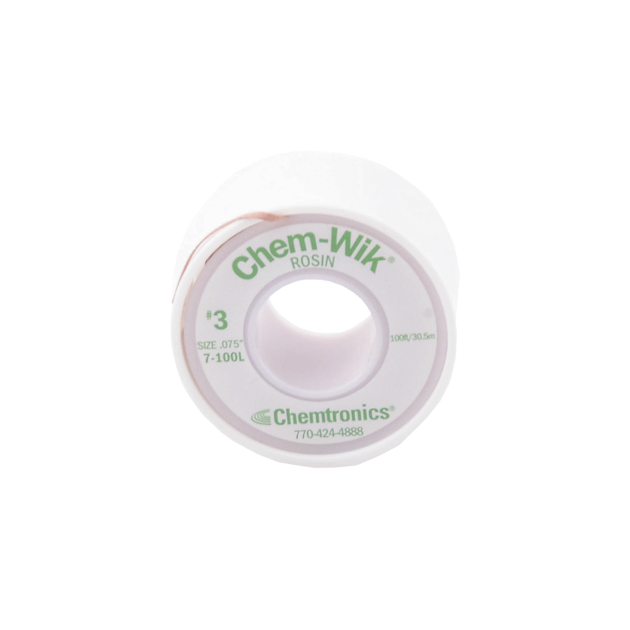 237-SO-086 Rollo de Desoldar Chemtronics, 100 ft, 30 mts, 0.075 inches.
