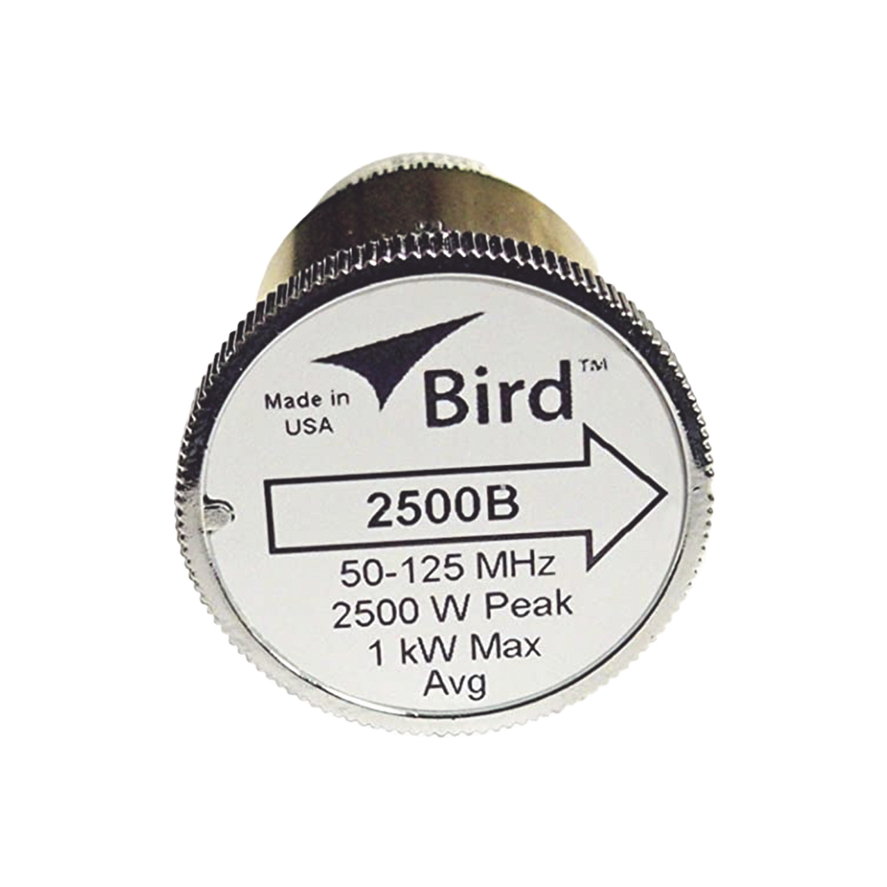 2500B Elemento de Potencia en linea 7/8 a 2500 Watt para Wattmetro BIRD 43 en Rango de Frecuencia de 50 a 125 MHz