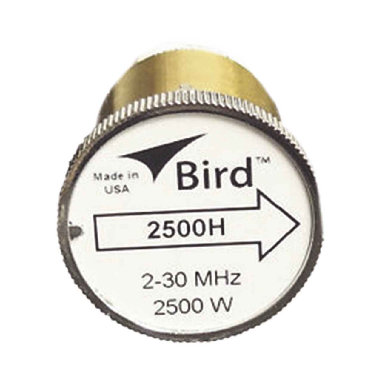 2500H Elemento de 2500 W., en línea 7/8 para Wattmetro BIRD 43 en Rango de Frecuencia de 2 a 30 MHz.