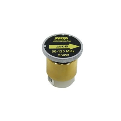 250B Elemento de 250 Watt en Línea 7/8 para Wattmetro BIRD 43 en Rango de Frecuencia de 50 a 125 MHz.