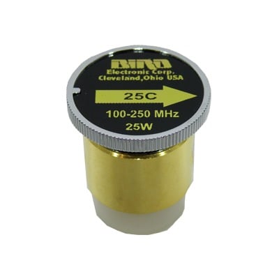 25C Elemento de 25 Watt en linea 7/8 para Wattmetro BIRD 43 en Rango de Frecuencia de 100 a 250 MHz.