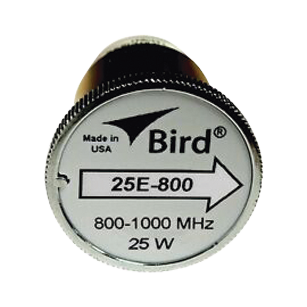 25E-800 Elemento de 25 Watt en linea 7/8 para Wattmetro BIRD 43 en Rango de Frecuencia de 800 a 1000 MHz.