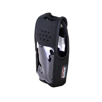 2806-BC Funda de Nylon, clip metálico /cinto, capuchón con broches /botones y visor frontal para NX-410K2 y NX-411K2.