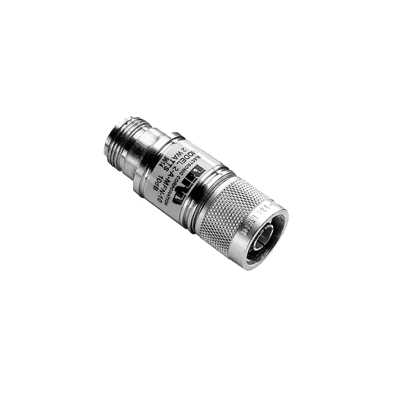 2AMFN-10 Atenuador en Línea de 10 dB, 2 W. Máximo,  CD-4 GHz, Conectores N Macho-Hembra.