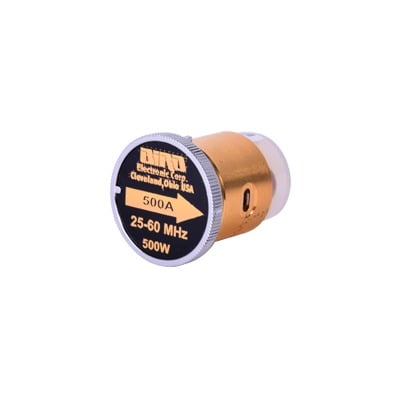 500A Elemento de 500 Watt en Línea 7/8 para Wattmetro BIRD 43 en Rango de Frecuencia de 25 a 60 MHz.