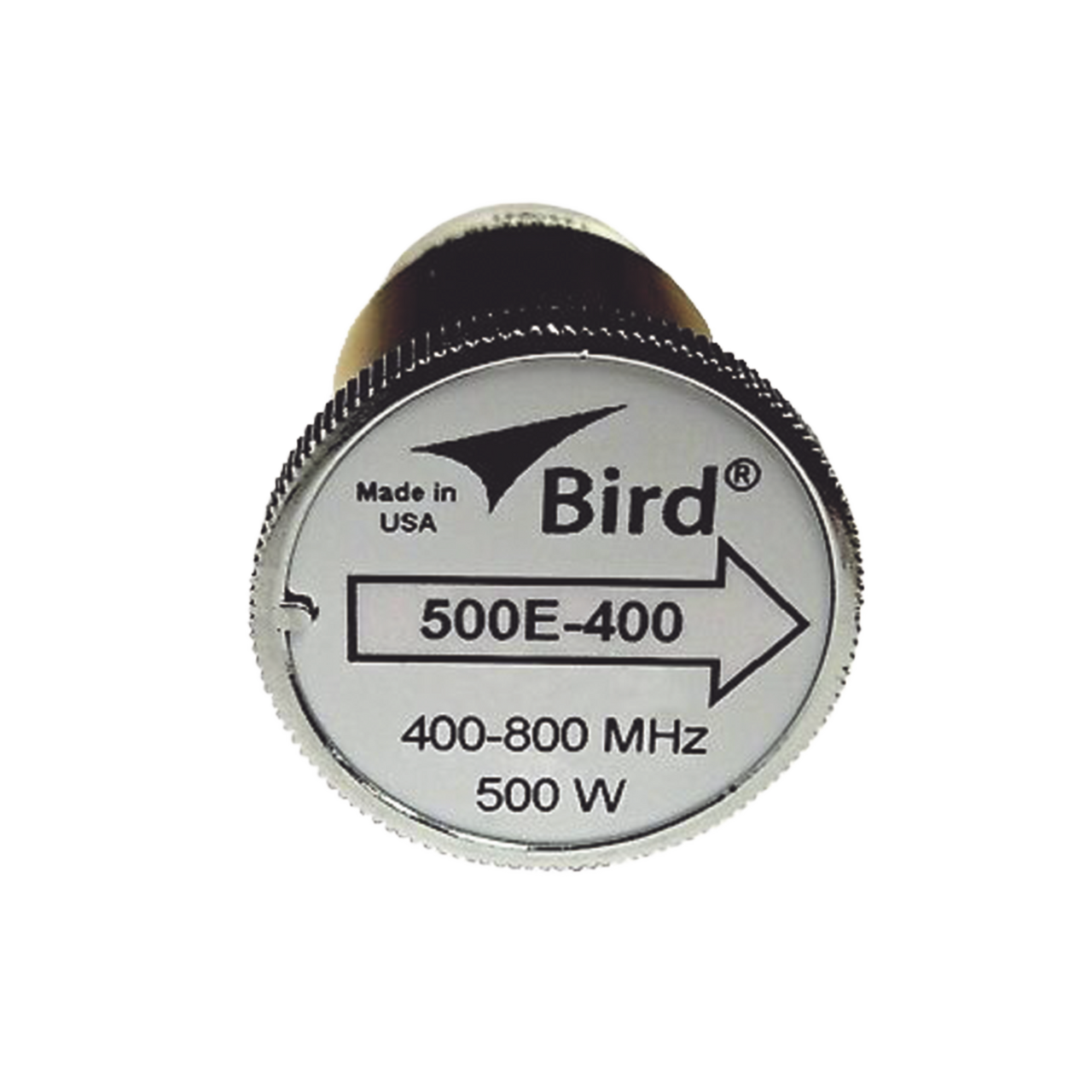 500E-400 Elemento de 500 Watt en Línea 7/8 para Wattmetro BIRD 43 en Rango de Frecuencia de 400 a 800 MHz.
