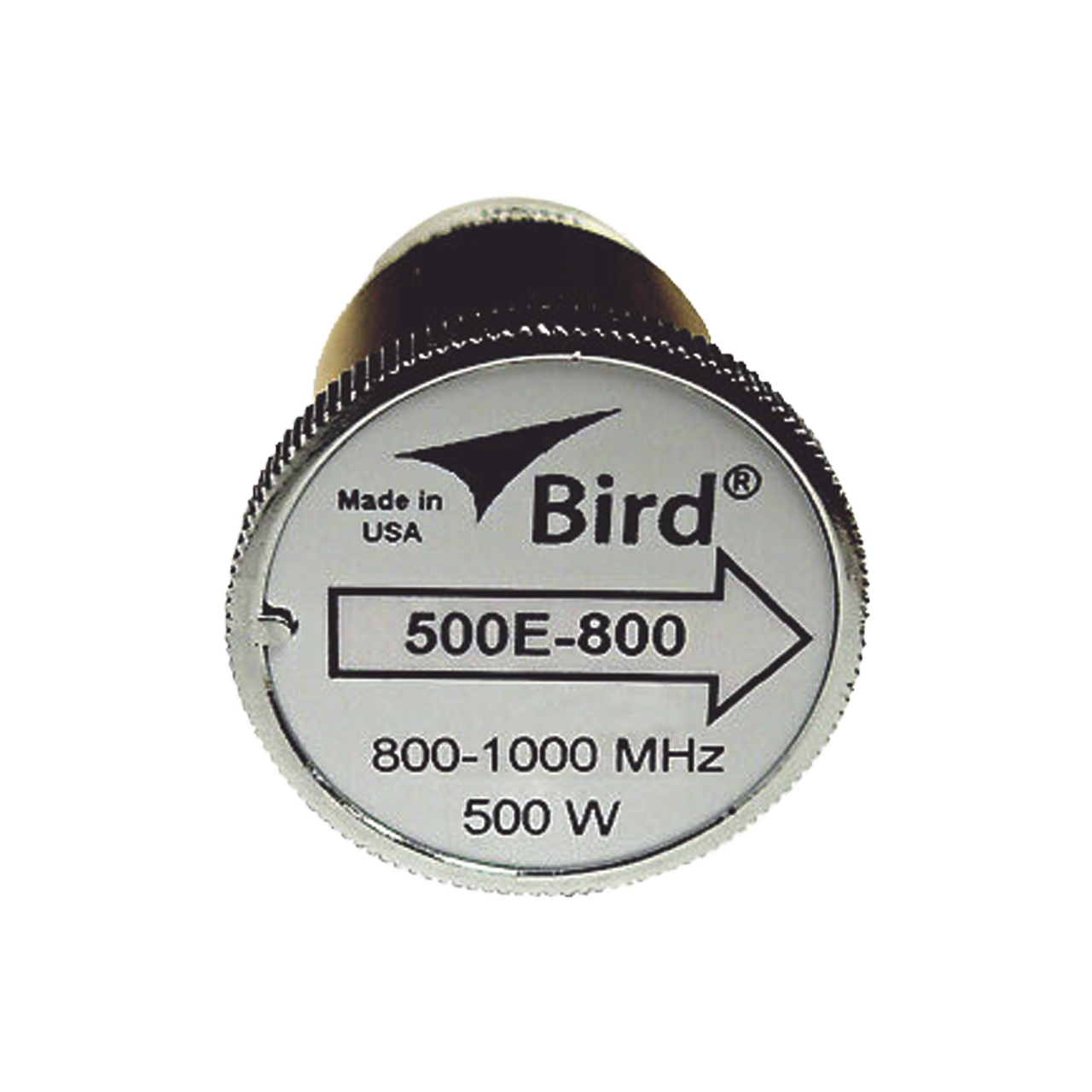 500E-800 Elemento de 500 Watt en Línea 7/8 para Wattmetro BIRD 43 en Rango de Frecuencia de 800 a 1000 MHz.