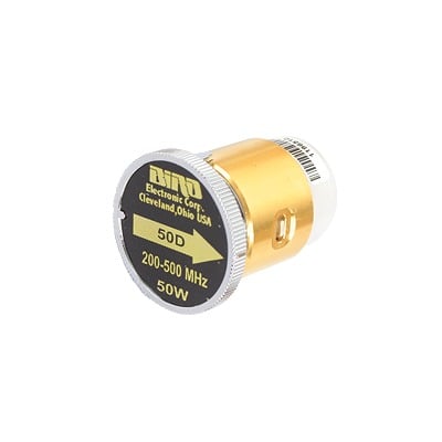 50D Elemento de 50 Watt en linea 7/8 para Wattmetro BIRD 43 en Rango de Frecuencia de 200 a 500 MHz.
