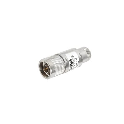 5AMFN-03 Atenuador en Línea de 3 dB, 5 Watt Máximo, CD-4 GHz, Conectores N Macho-Hembra.