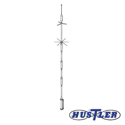 5-BTV Antena HF, Base, Banda de 10, 15, 20, 40, 75 y 80 mts. 1000 Watt, UHF Hembra, No se Incluyen los Radiales de Piso.