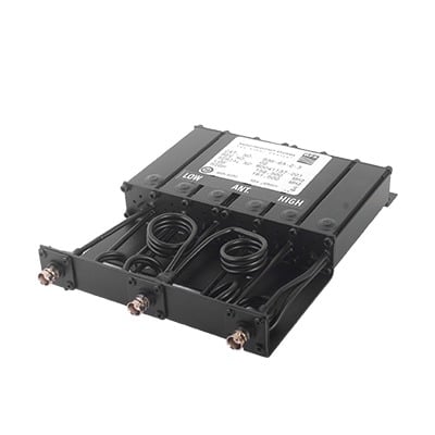636-6A-3-3 --DESCONTINUADO--Duplexer Rechazo de Banda compacto de 6 Cavidades, 164-174 MHz., 50W.