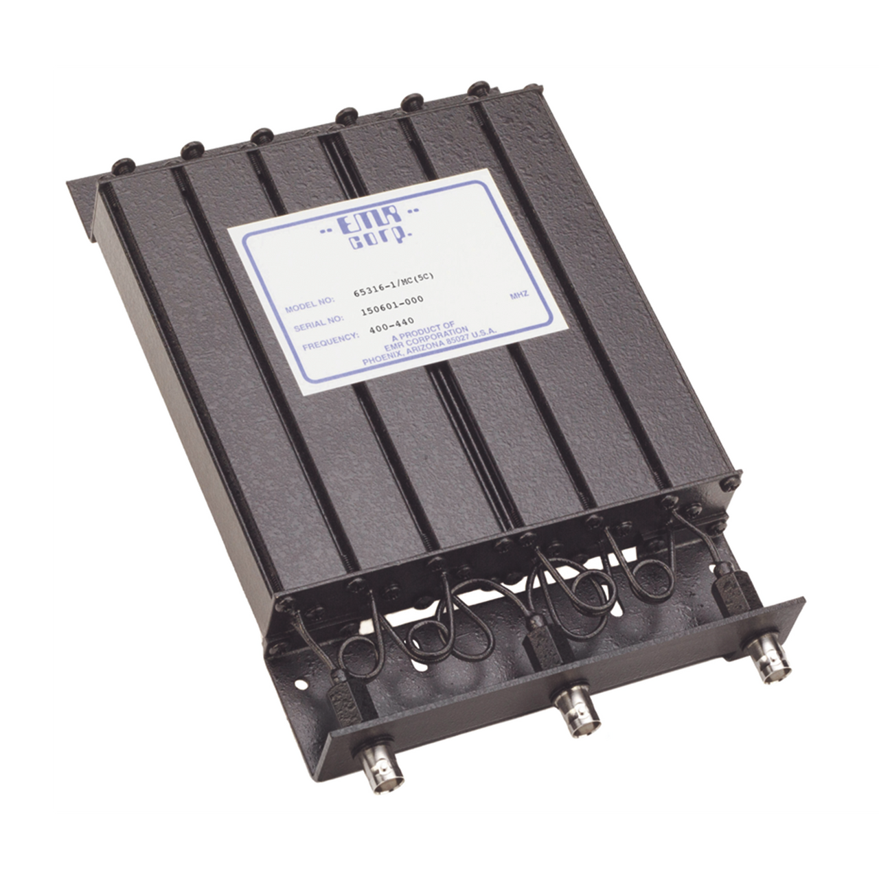 65316-1/MC(5C) Duplexer Compacto de Rechazo de Banda, 400-440 MHz, 4.6 a 6 MHz Sep., Tx-Rx, 50 Watt, BNC Hembra.