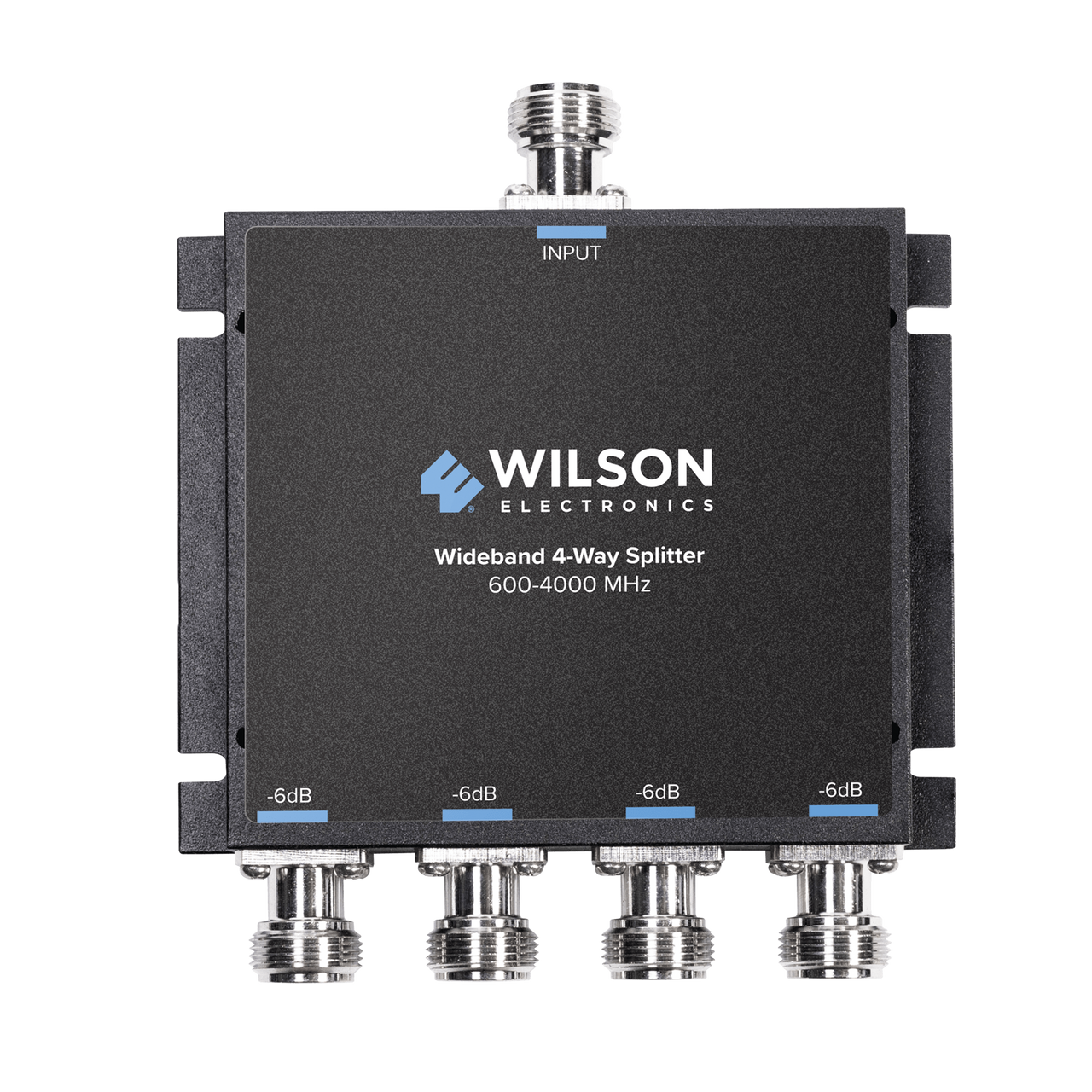 859-117 Divisor de potencia de 4 salidas, 50 Ohm, 600-4000MHz con conectores N-Hembra.