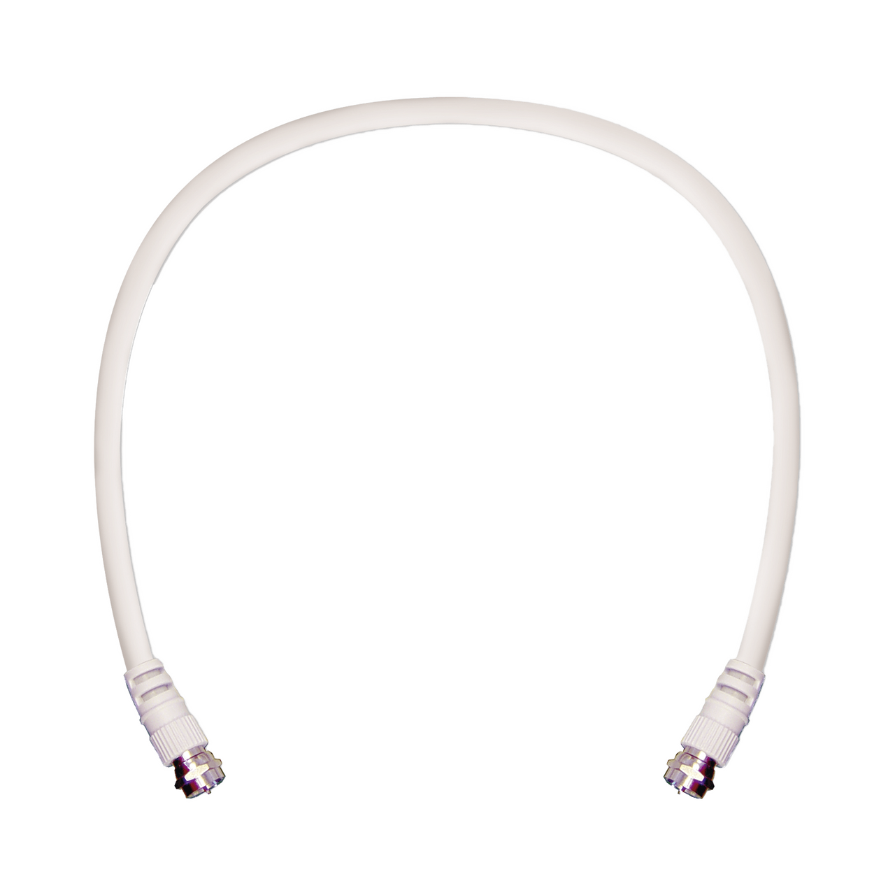 950-602 Jumper Coaxial con Cable Tipo RG-6 en Color Blanco de 60.96 centímetros de Longitud y Conectores F Macho en Ambos Extremos. 75 Ohm de Impedancia.