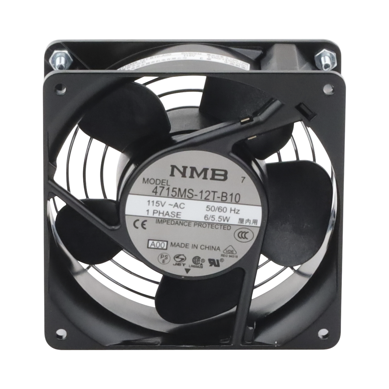 A4AXFNGQ Ventilador Axial Compacto, de 4 Pulgadas, 49 CFM, 115 Vca, De Acero, Color Negro