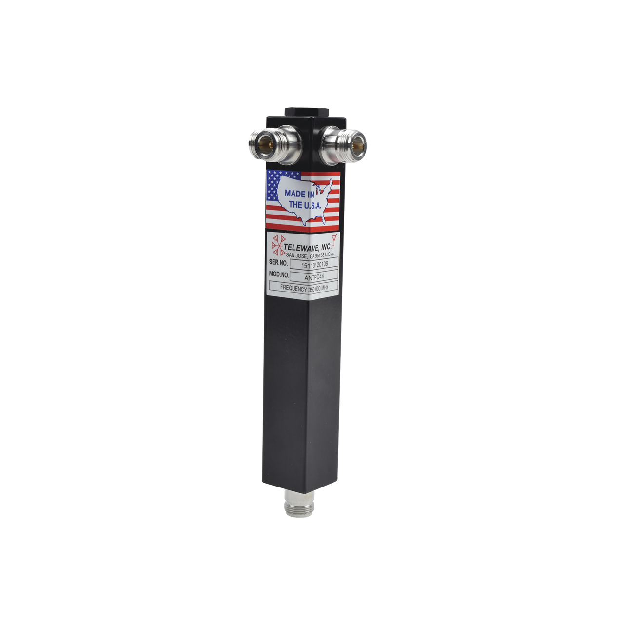 ANTPD-44 Divisor de Potencia de 4 vías, 350-600 MHz, 500 W, Conectores N Hembra.