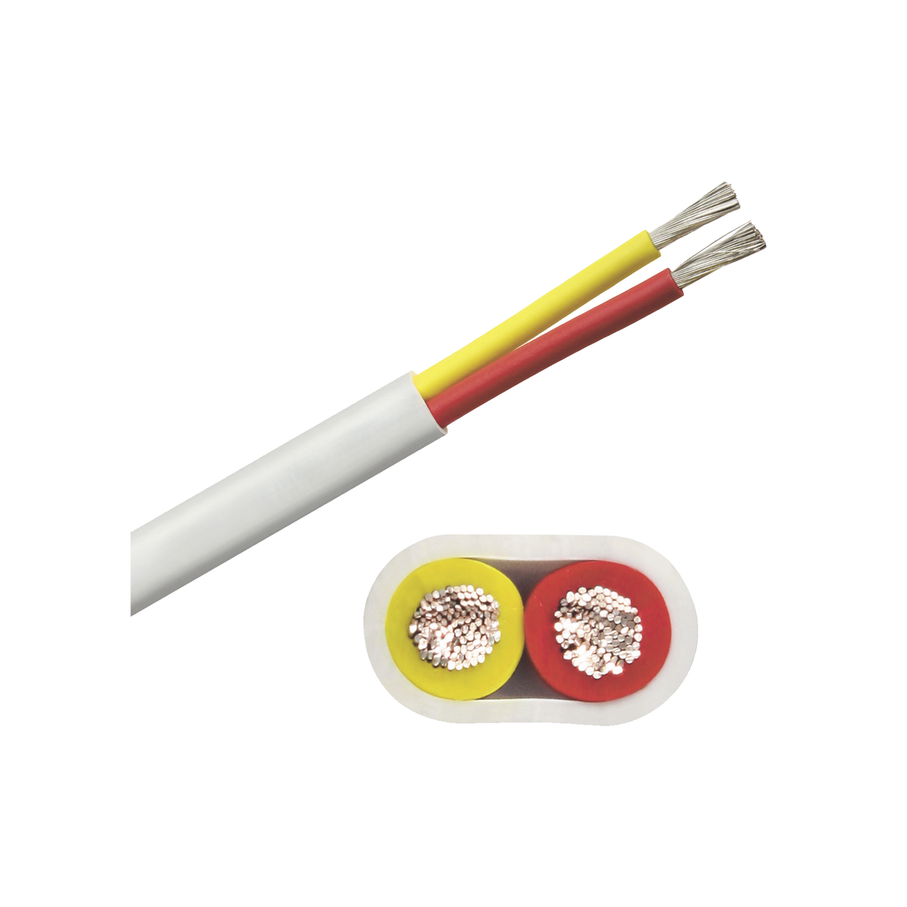 B7W10T-20-500 Rollo de cable plano grado marino calibre 10, de 2 conductores (rojo y amarillo) de 500 pies (152.4 m).