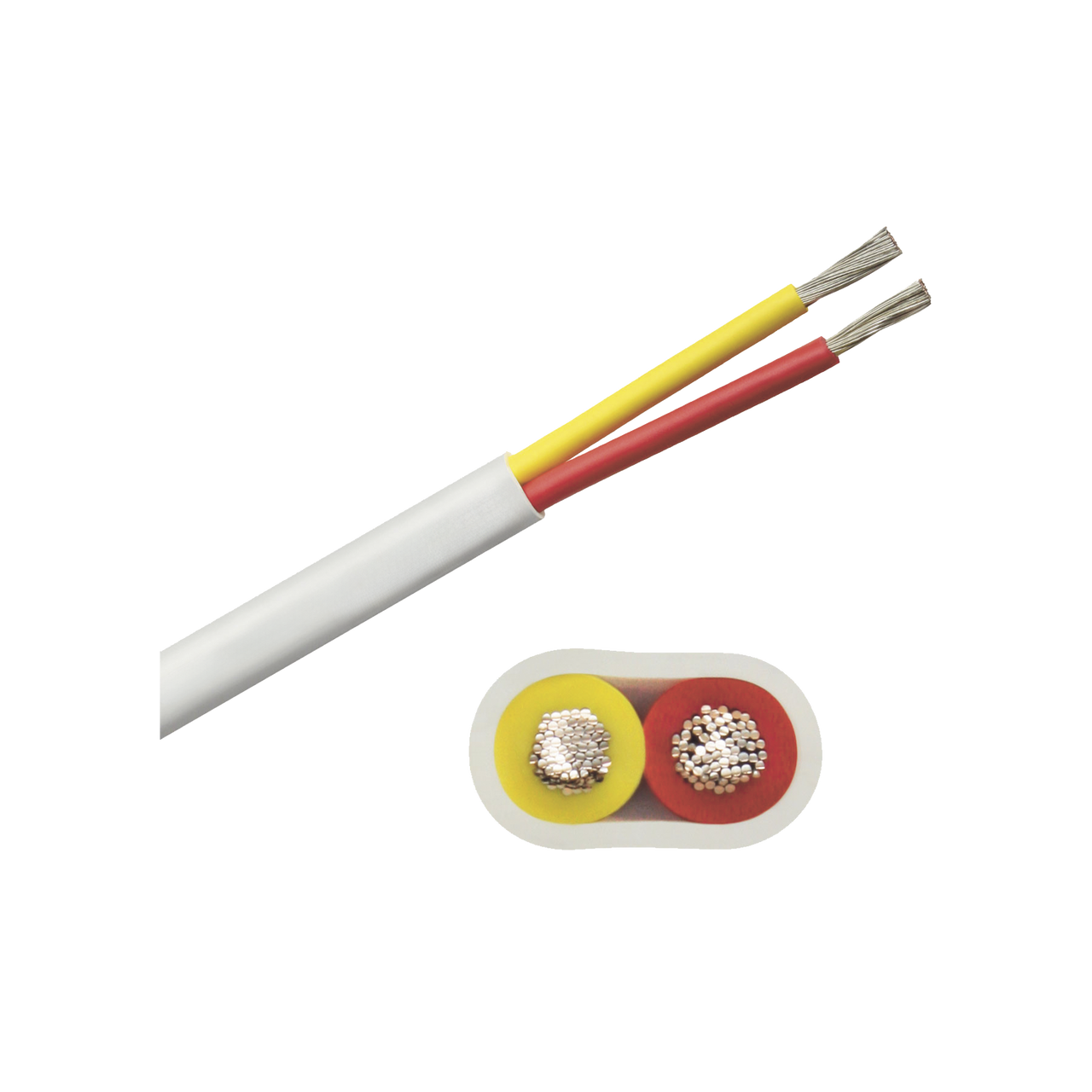 B7W12T-20-100 Rollo de cable plano grado marino calibre 12, de 2 conductores (rojo y amarillo) de 100 pies (30.48 m).