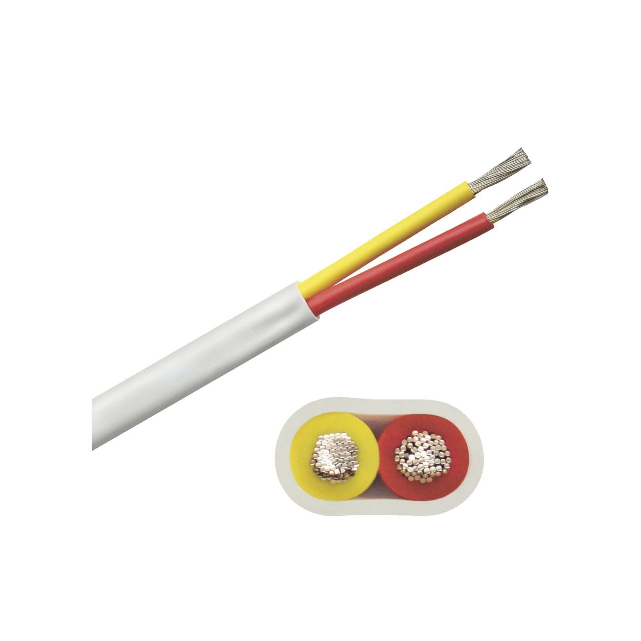 B7W12T-20-500 Rollo de cable plano grado marino calibre 12, de 2 conductores (rojo y amarillo) de 500 pies (152.4 m).