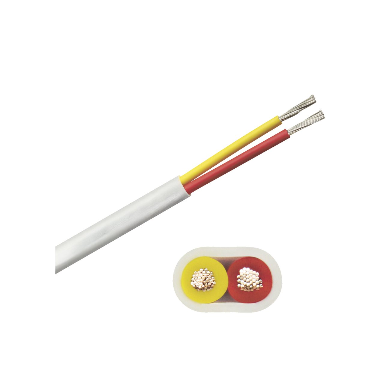 B7W14T-20-250 Rollo de cable plano grado marino calibre 14, de 2 conductores (rojo y amarillo) de 250 pies (76.2 m)